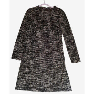 Chaps Nubby Sweater Dress Women 10 Knit Heather Black Cozy Autumncore Soft Girl